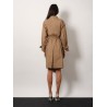 Cotton blend c trench with leather buckles