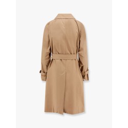 Cotton blend c trench with leather buckles