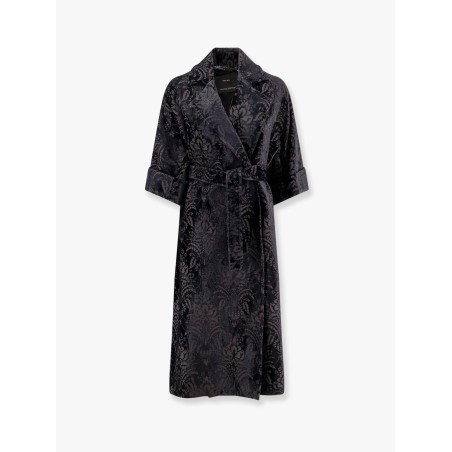 Edolo oversize velvet coat with damask motif