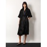 Edolo oversize velvet coat with damask motif