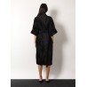 Edolo oversize velvet coat with damask motif