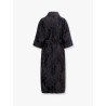 Edolo oversize velvet coat with damask motif