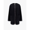 Wool blend coat with lateral slits