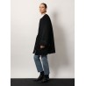 Wool blend coat with lateral slits