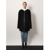 Wool blend coat with lateral slits