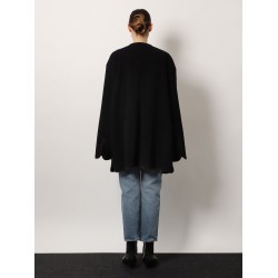 Wool blend coat with lateral slits