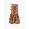 Linen and silk mini dress with animalier print