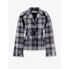 Madras blazer with belt and removable scarf