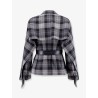 Madras blazer with belt and removable scarf