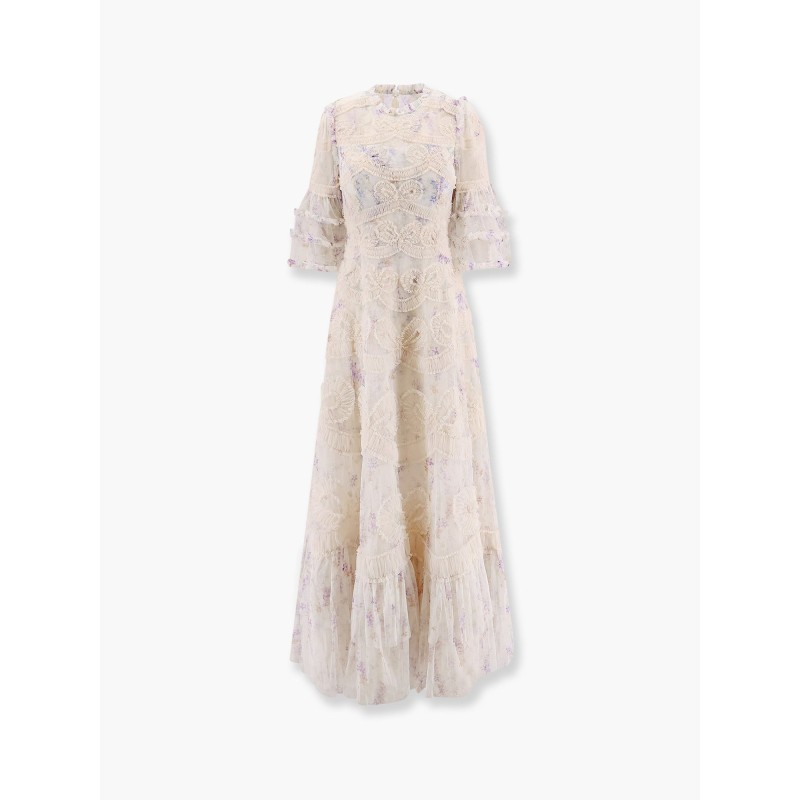 Long dress with multicolor motif