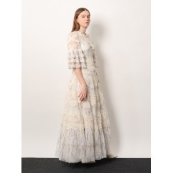 Long dress with multicolor motif