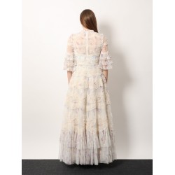 Long dress with multicolor motif