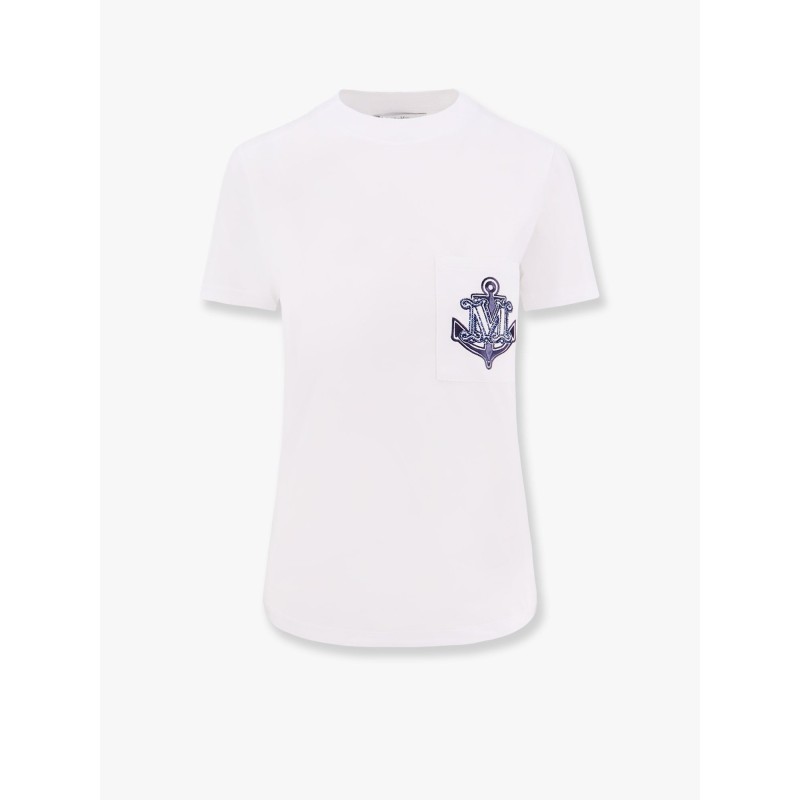 Acacia cotton t-shirt with breast pocket and embroidery