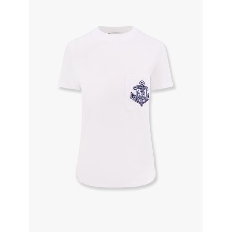 Acacia cotton t-shirt with breast pocket and embroidery