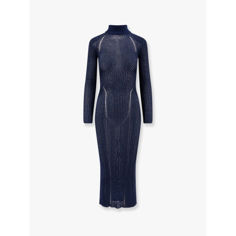 Knitted ribbed long dress