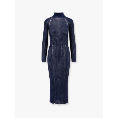 Knitted ribbed long dress