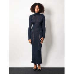 Knitted ribbed long dress