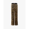 Stretch silk trouser with animalier print