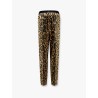 Stretch silk trouser with animalier print