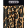 Stretch silk trouser with animalier print