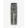 Stretch silk trouser with animalier print