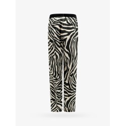 Stretch silk trouser with animalier print