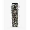 Stretch silk trouser with animalier print