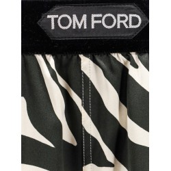 Stretch silk trouser with animalier print