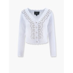 Alpaca and wool cardigan with rhinestones