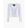 Alpaca and wool cardigan with rhinestones