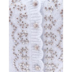Alpaca and wool cardigan with rhinestones
