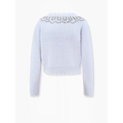Alpaca and wool cardigan with rhinestones