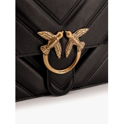 Love one classic matelassé leather shoulder bag with love birds buckle