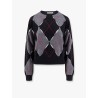 Perforated cashmere sweater with diamond pattern
