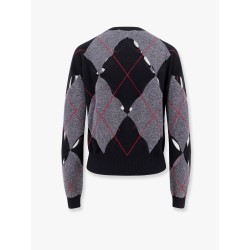 Perforated cashmere sweater with diamond pattern