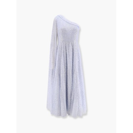 One-shoulder long dress with sequins
