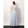 One-shoulder long dress with sequins