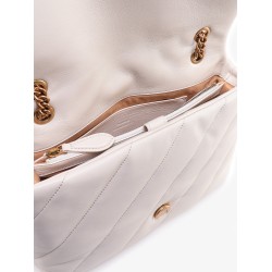 Matelassé leather shoulder bag with iconic love birds buckle