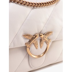 Matelassé leather shoulder bag with iconic love birds buckle