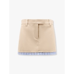 Cotton skirt with check insert on the bottom