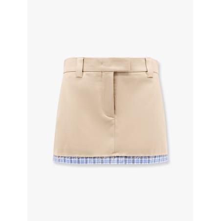 Cotton skirt with check insert on the bottom