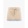 Cotton skirt with check insert on the bottom
