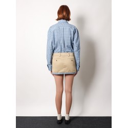 Cotton skirt with check insert on the bottom