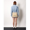 Cotton skirt with check insert on the bottom