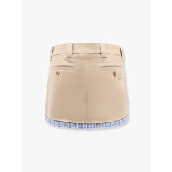 Cotton skirt with check insert on the bottom