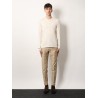 Cotton trosuer with leather logo patch