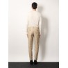 Cotton trosuer with leather logo patch
