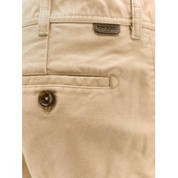 Cotton trosuer with leather logo patch