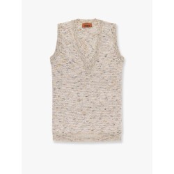 Multicolor viscose blend top with sequins