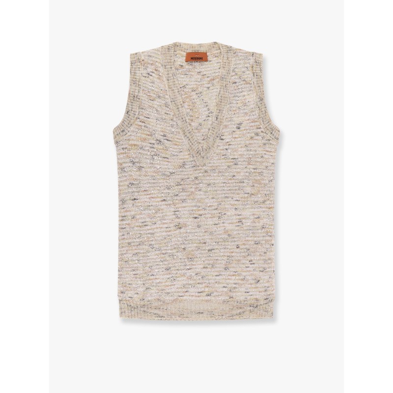 Multicolor viscose blend top with sequins